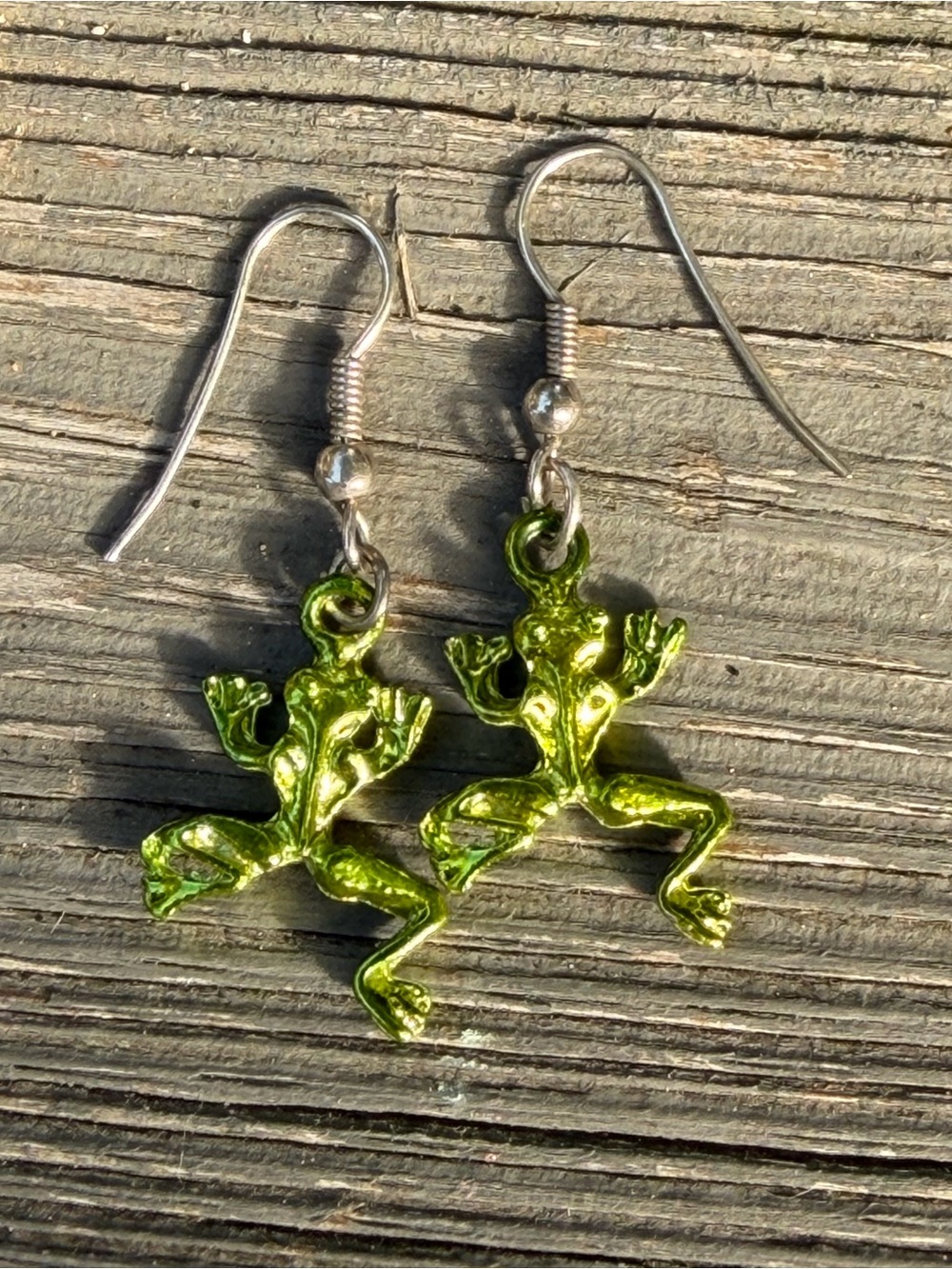 Green Frog Dangle Earrings - Froggy Friends πΈ